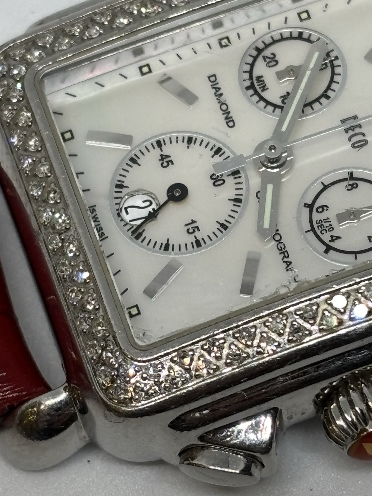 Michele Deco Diamond Chronograph 71-6000 Watch, ETA 251 471 Movement, Runs, READ