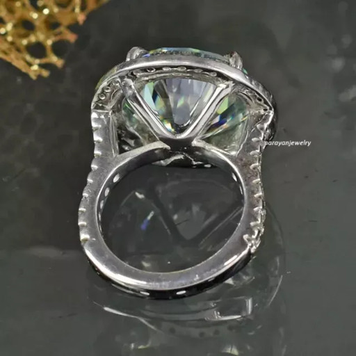 2.00Ct Round Cut Lab Created Diamond Halo Wedding Ring 14K Gold Plated Silver