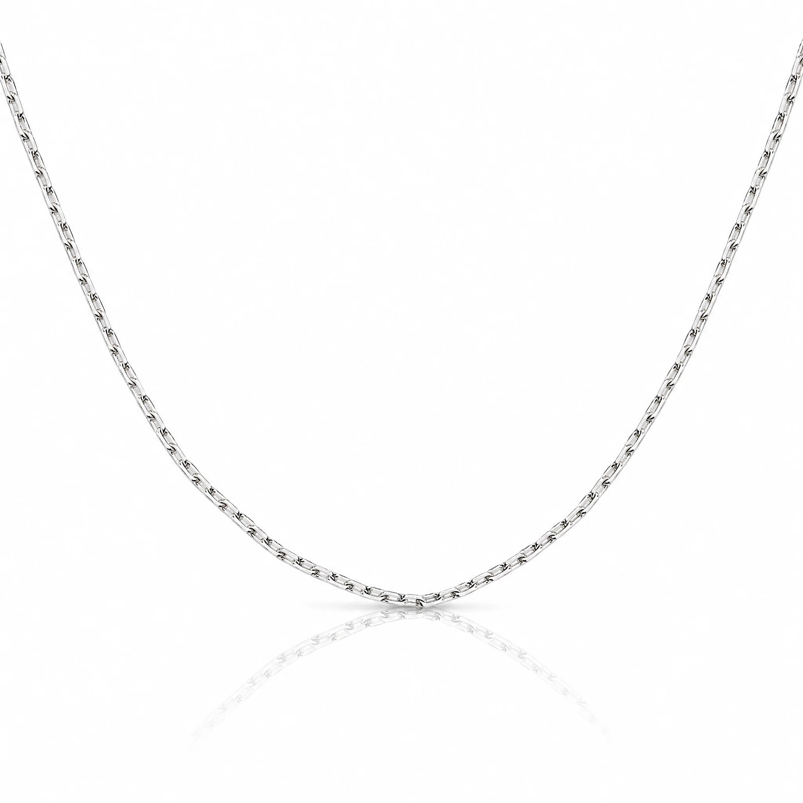 Sterling Silver 1.65mm Diamond-Cut Long Link Cable Chain Necklace 16″-30″