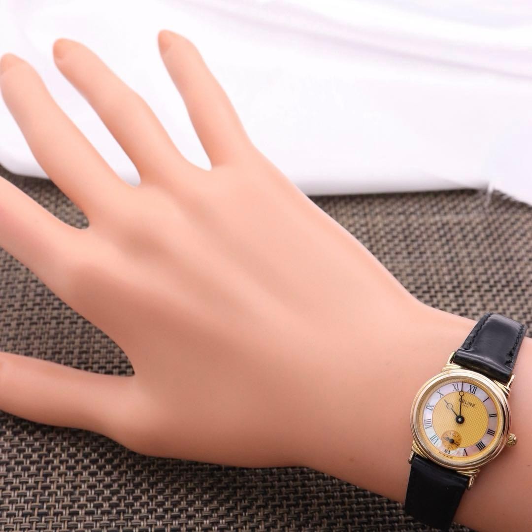 CELINE D2903-3 Small Seconds Watch 22mm New Battery Vintage Working