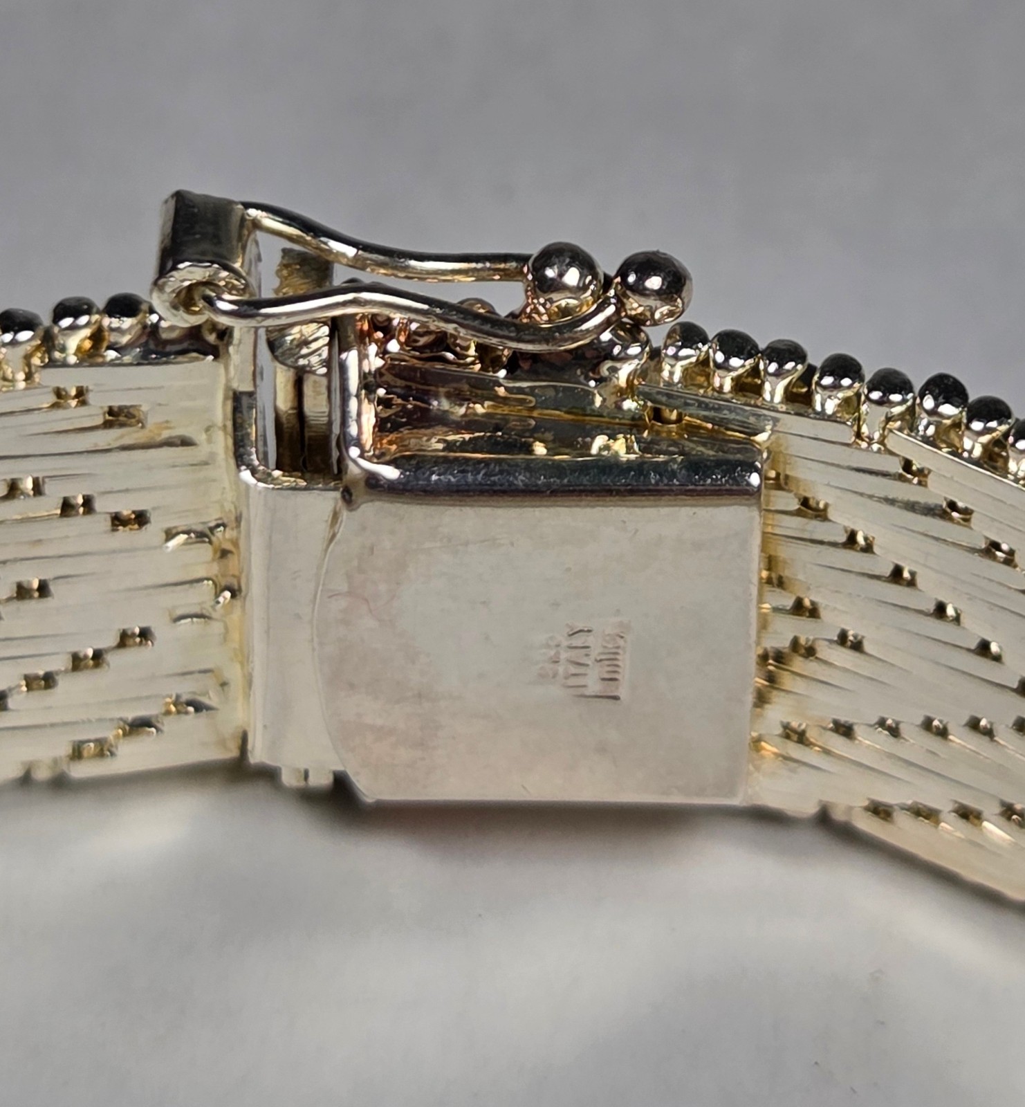MILOR Sterling Silver Chevron Riccio Bracelet 5/8″ Wide 7″ Long 40.9 g Italy