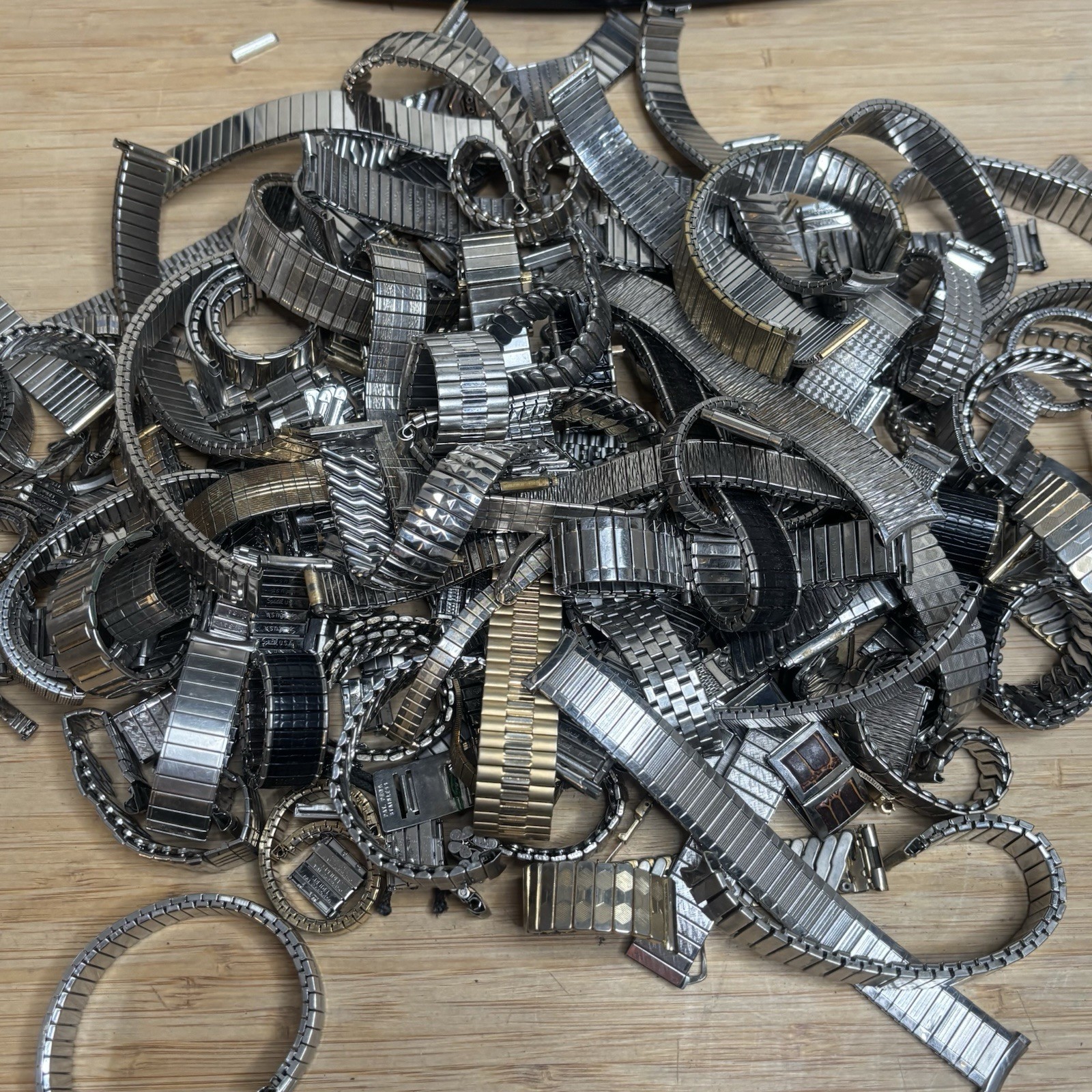 5+ Lbs Vintage Stainless Expansion Bracelet Band Watch Lot Junk Parts