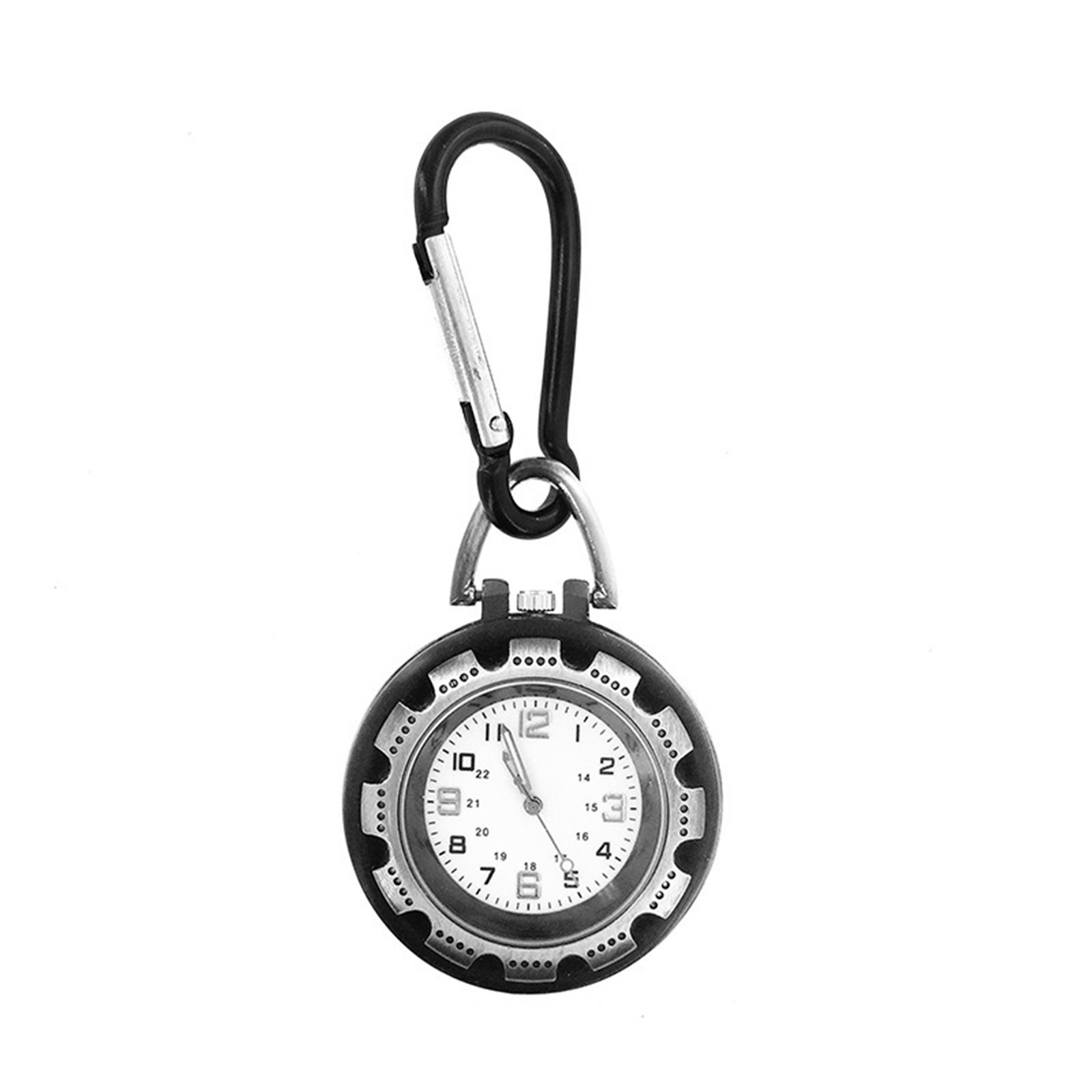 New Outdoor Hiking Climbing Alloy Backpack Clip-on Carabiner Quartz Pocket Watch