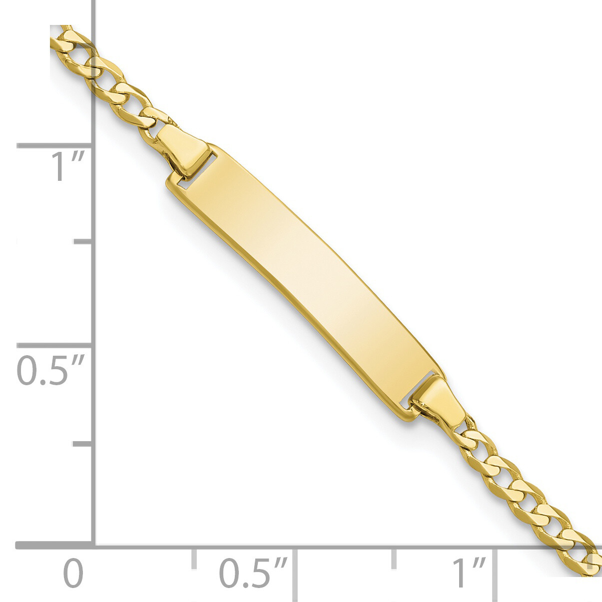 10k Flat Curb Link ID Bracelet 10BID103