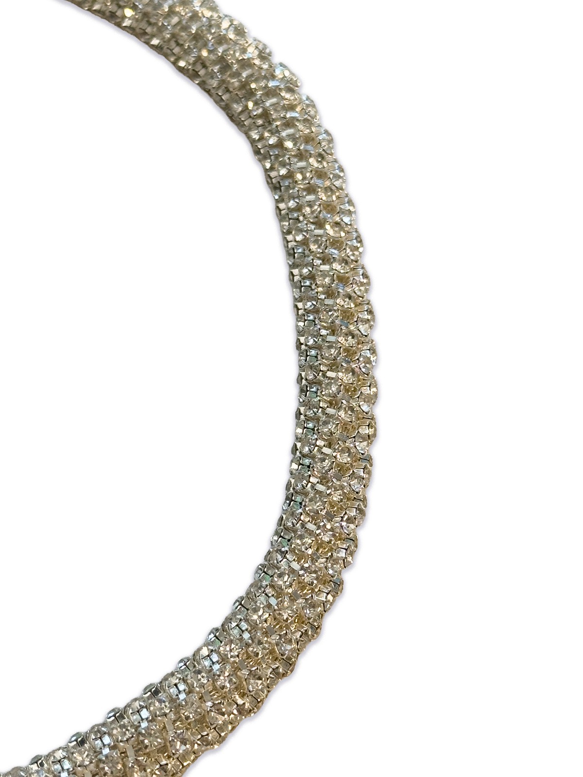 NY Sparkling White Rhinestone Mesh Choker Fashion Necklace