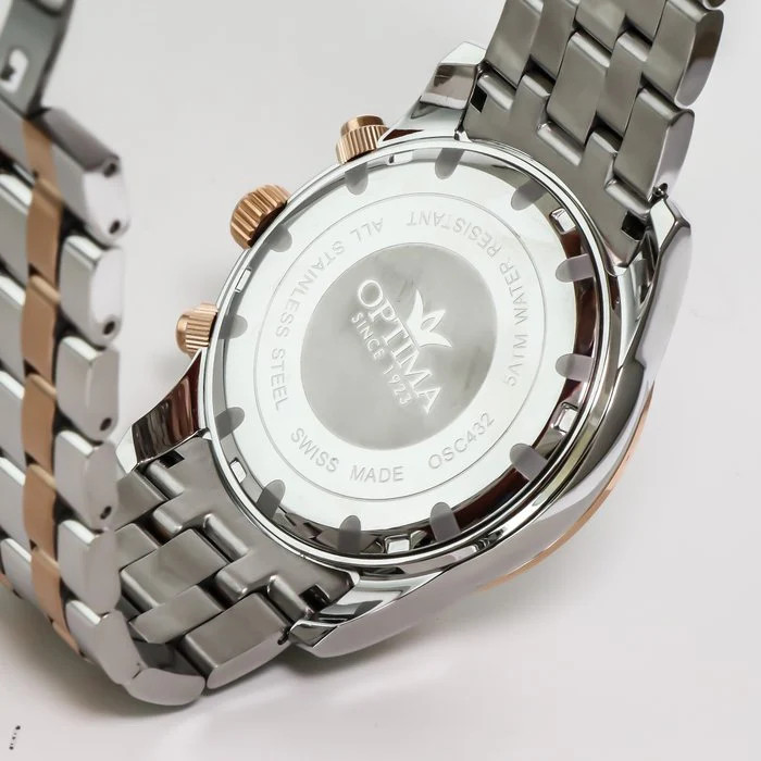 Optima – Swiss Chronograph Quartz 44 mm OSC432 50 m (5 ATM / 139 ft)