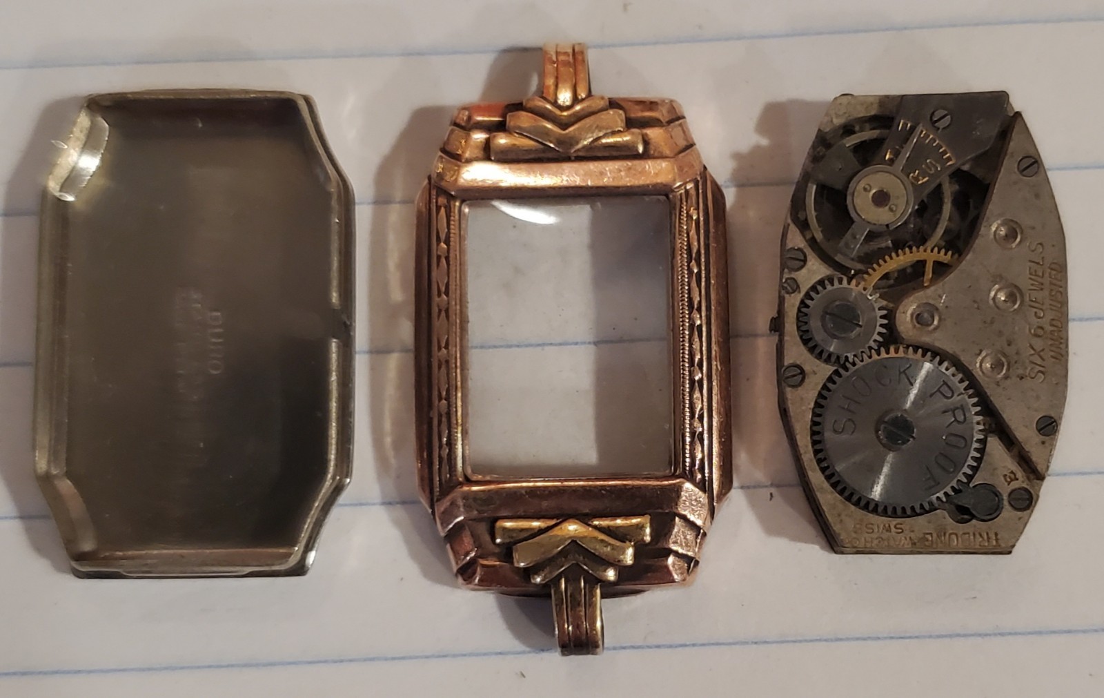 Tribune Vintage 6 Jewel Rectangular Mechanical Manual Wristwatch Parts Or Repair