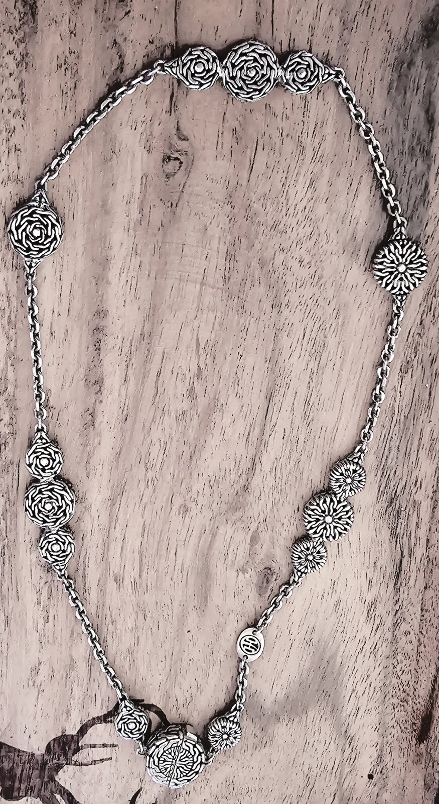 John Hardy Sterling Silver Necklace 28.5 Grams Approx. 15.5″ SLENDER FIT