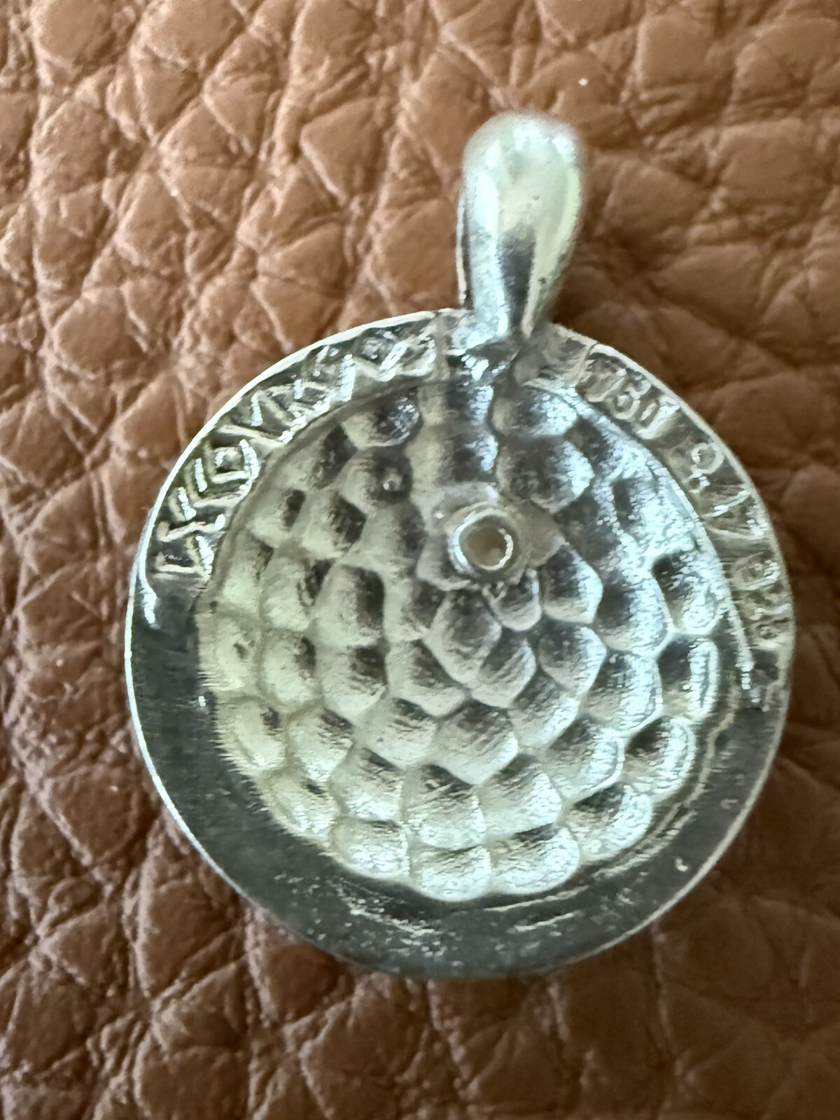 A Horoscope Aquarius Medallion Pendant In sterling silver New 0.75” Diameter 6g