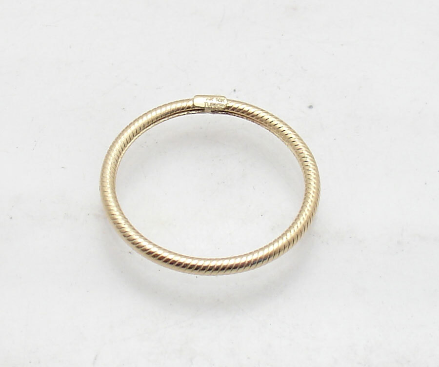 Polished Twisted Textured Ring Real Solid 10K Yellow Gold Sizes 5 ~ 9