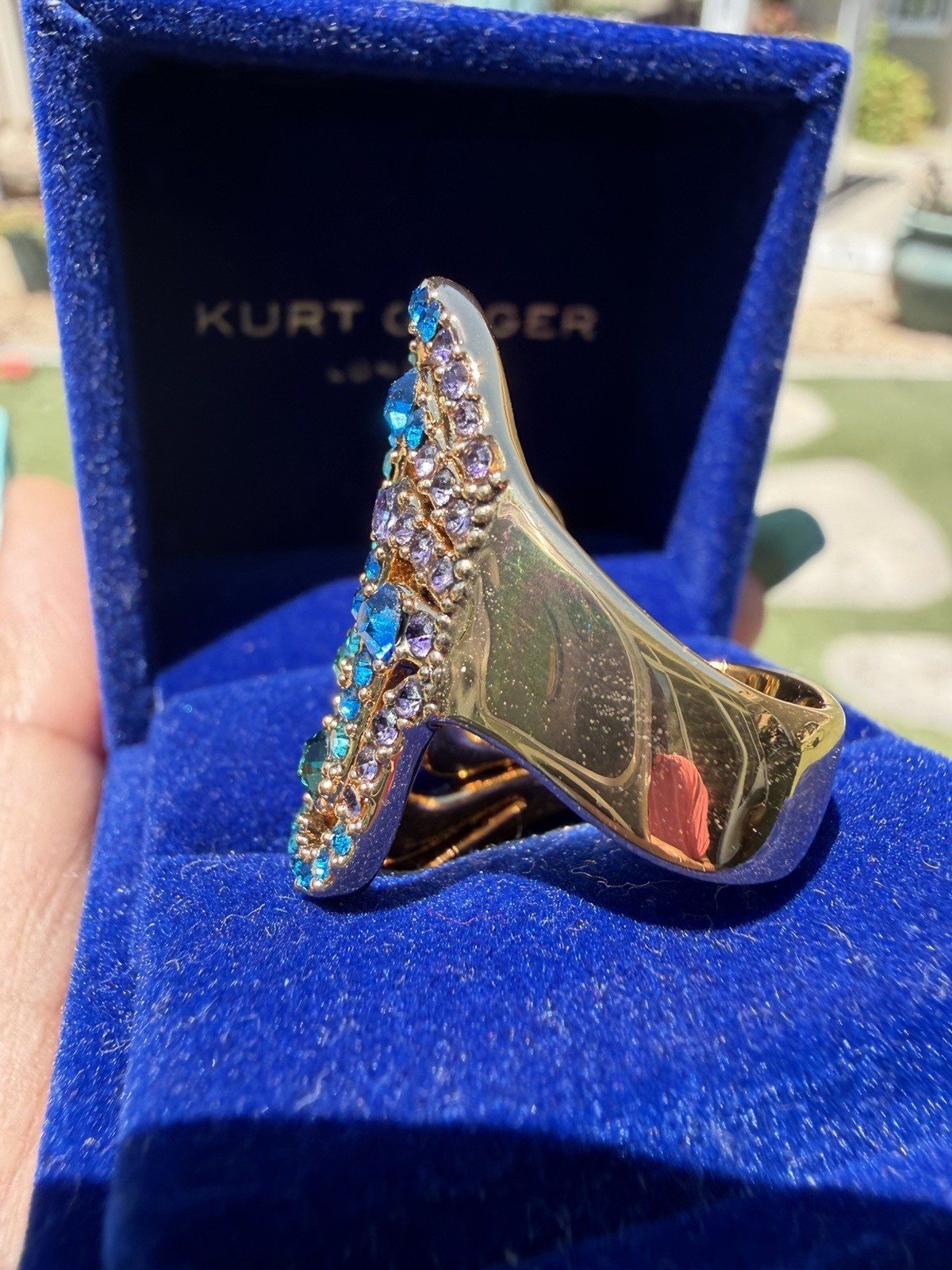 Kurt Geiger Rainbow Wave Cocktail Ring Size 7