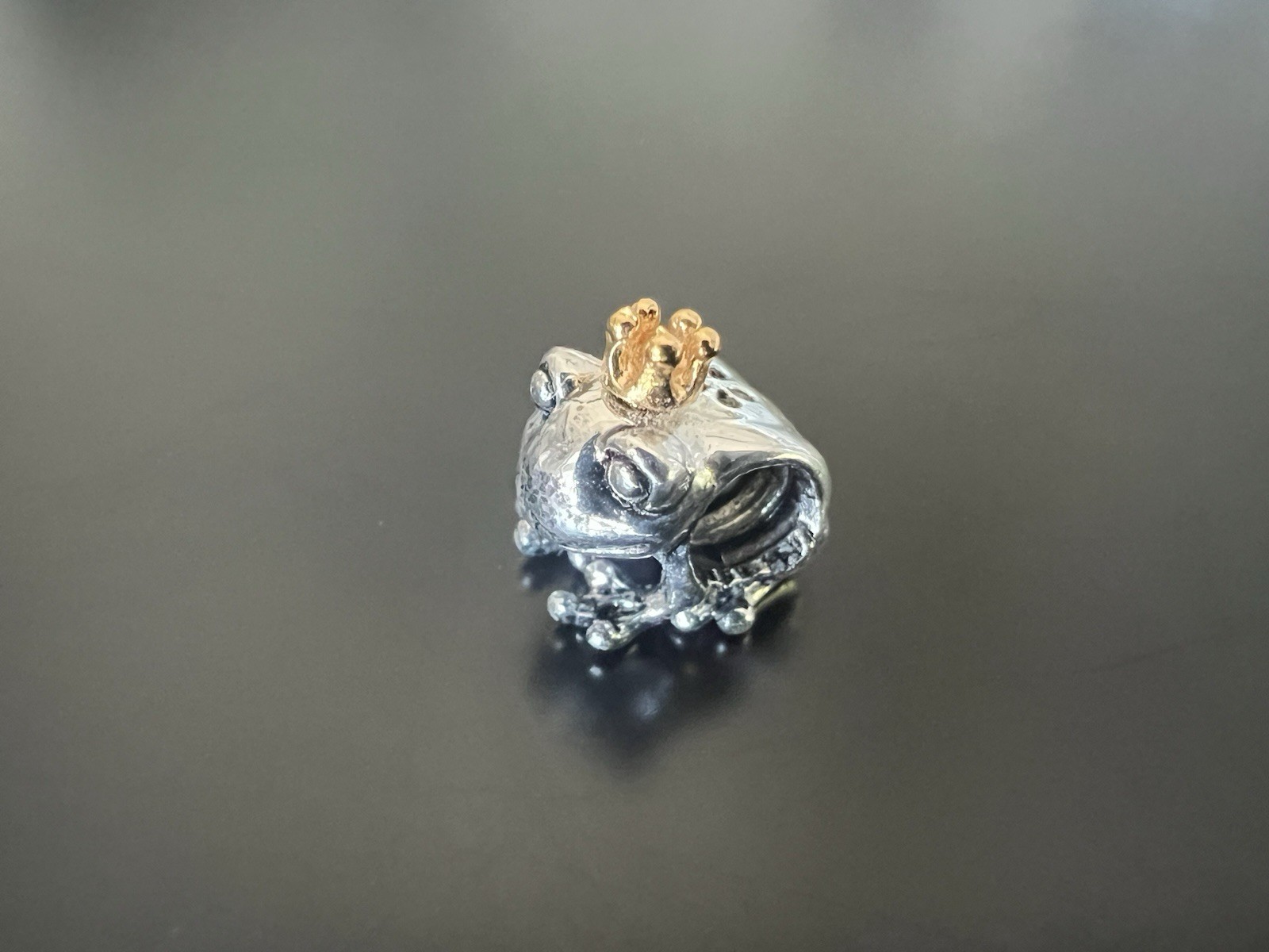 Pandora Frog Prince Charm 925 ALE with 14K Gold Crown
