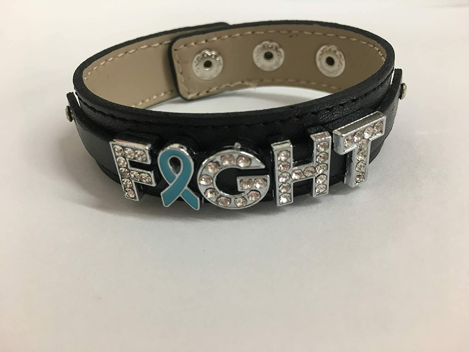 Teal Ribbon Bling Bracelet Colon Cancer Cancer awareness fight cancer Jewelry