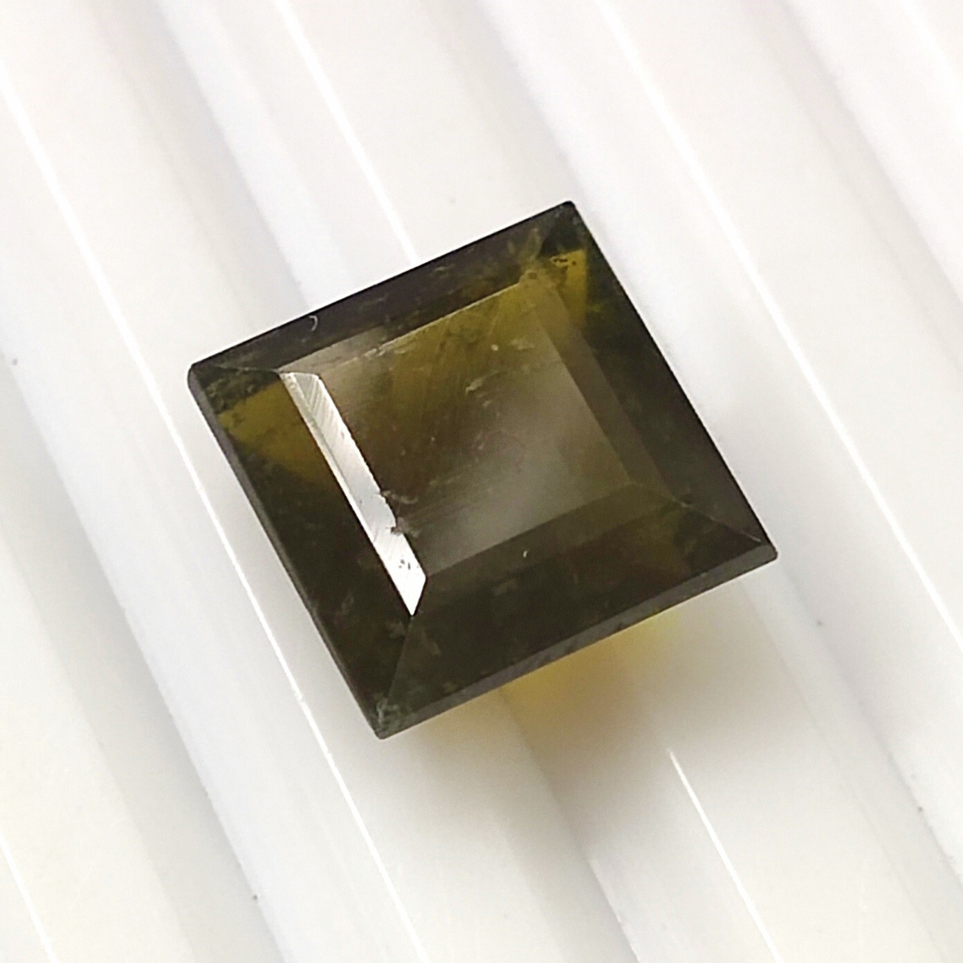 6.80 Carat Natural Green Vasonite Square Cut Faceted Untreated Gemstone 10.4 mm