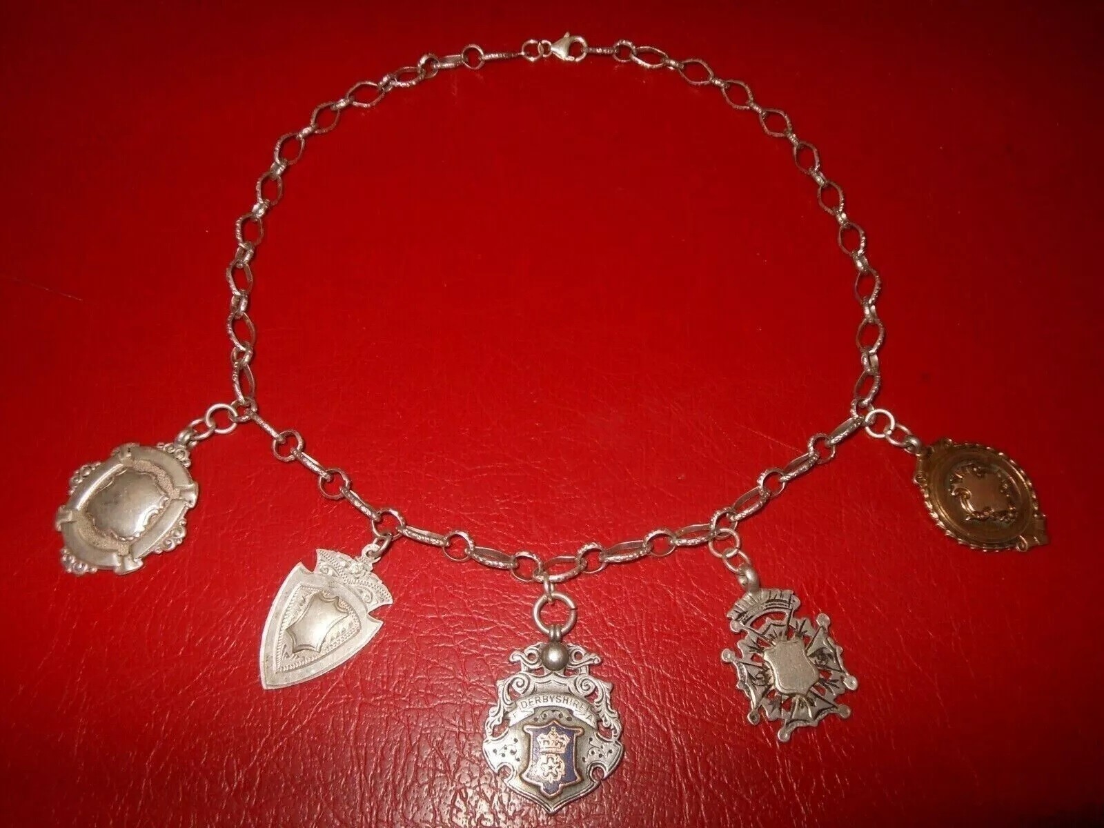 UNOAERRE Sterling Silver Necklace with English Sterling Medals