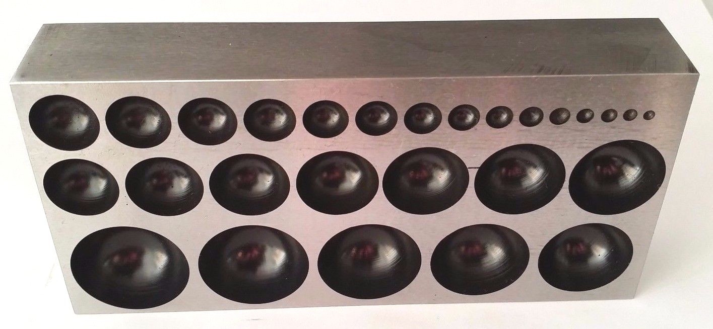 PROFESSIONAL Dapping Block Die Steel 27 holes Metal Forming Die Solid Hardened