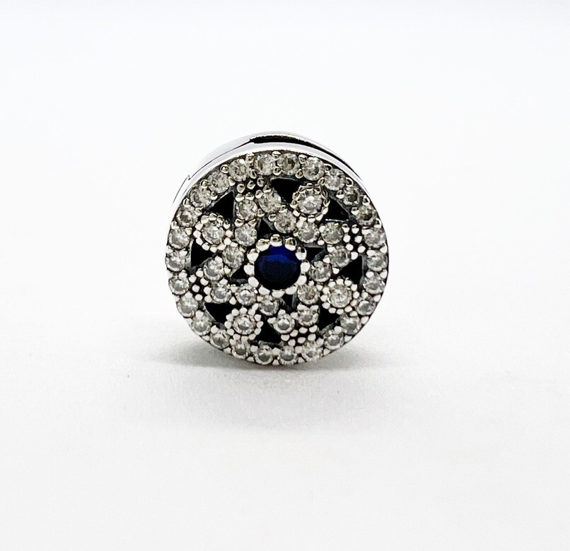 Sparkling Flower Charm For Mesh Bracelet Floral Genuine 925 Sterling Silver 💖