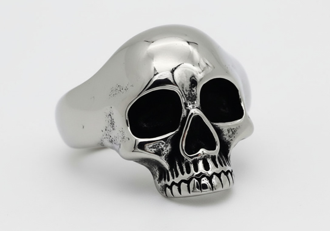 Small Skull Ring Biker Jewelry Unisex Stainless-Steel 16