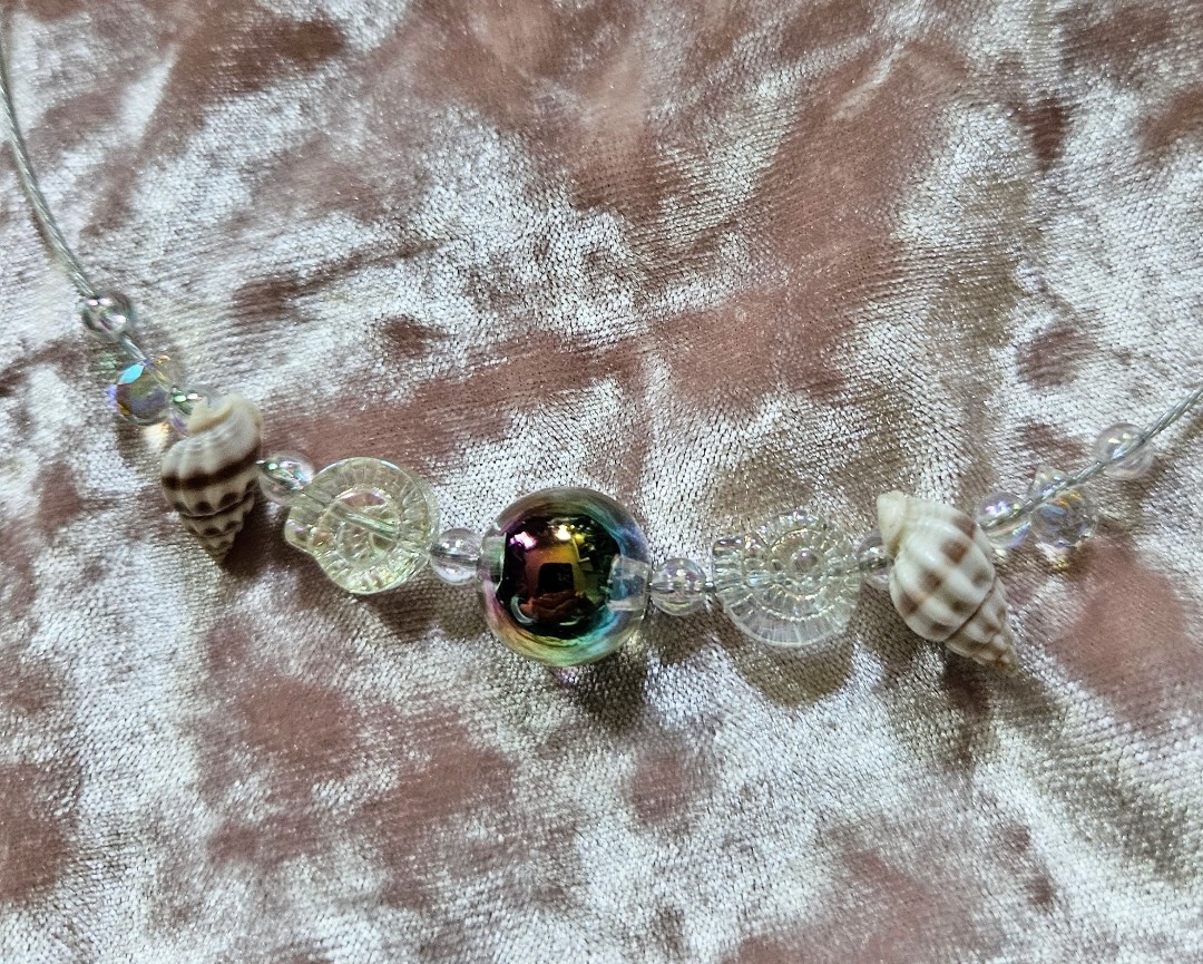 BigTimeRockShow Sea Treasure Iridescent Acrylic Orb & Glass Nautilus, Shells