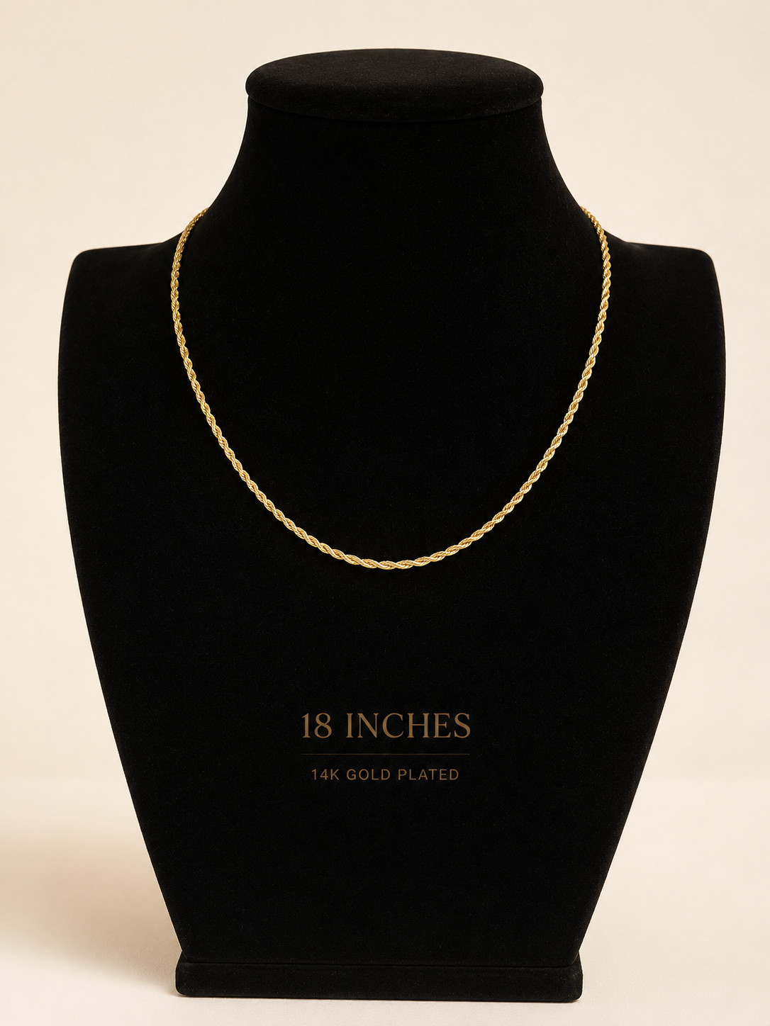 14K Gold Plated Rope Chain Necklace 18-30” 2mm-10mm Unisex Chain
