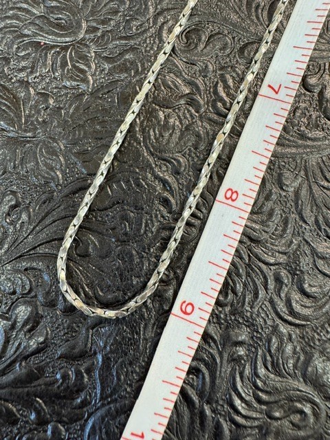 Sterling Silver 925 Herringbone Snake Chain Necklace 18″ Italy Style 5.7g