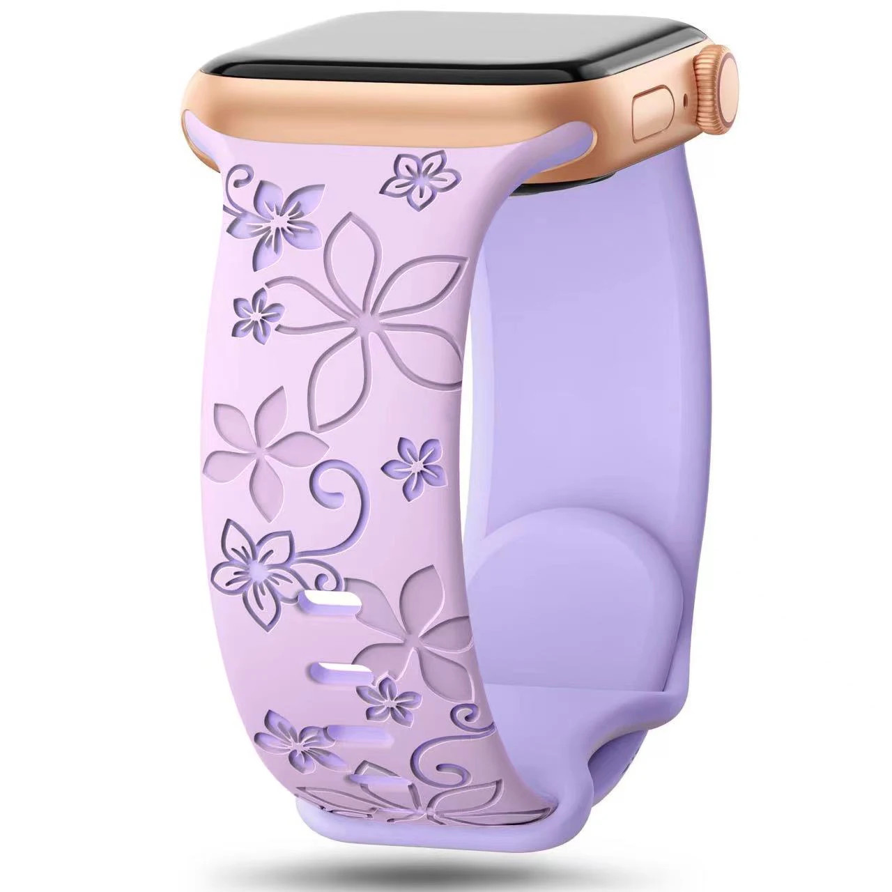 Engraved Floral Strap For Apple Watch Band 49mm 45mm 44mm 41mm Apple Watch strap