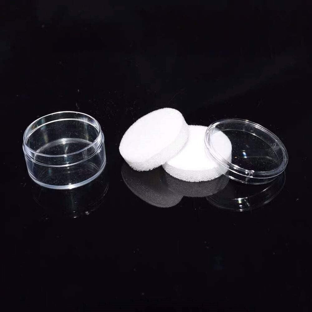 Transparent Gem Round Box Protective Loose Diamond Gemstone Display Case Holder