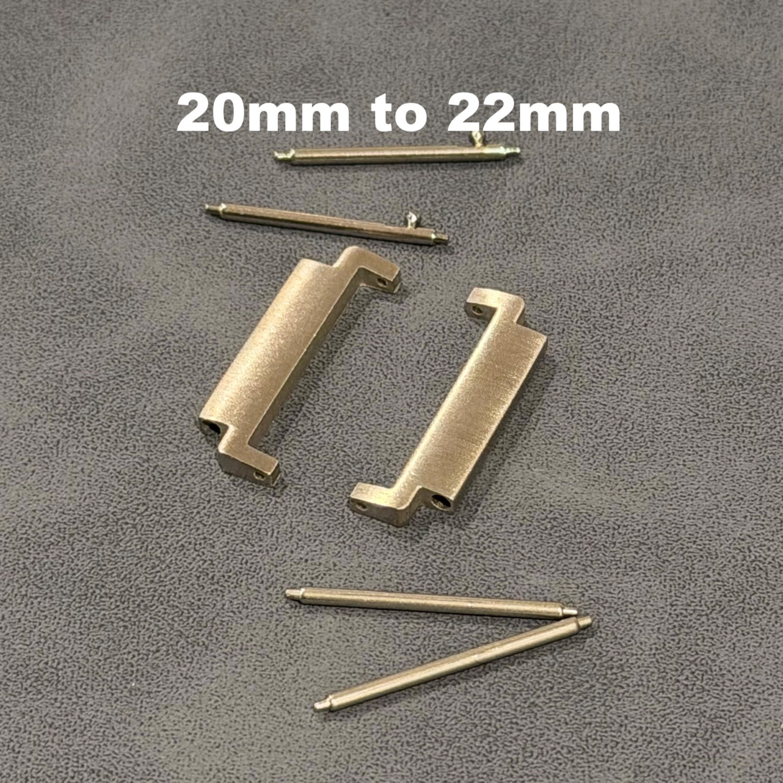 20mm to 22mm Convertor Watch Connector Adapter Stainless Steel Brushed Silver