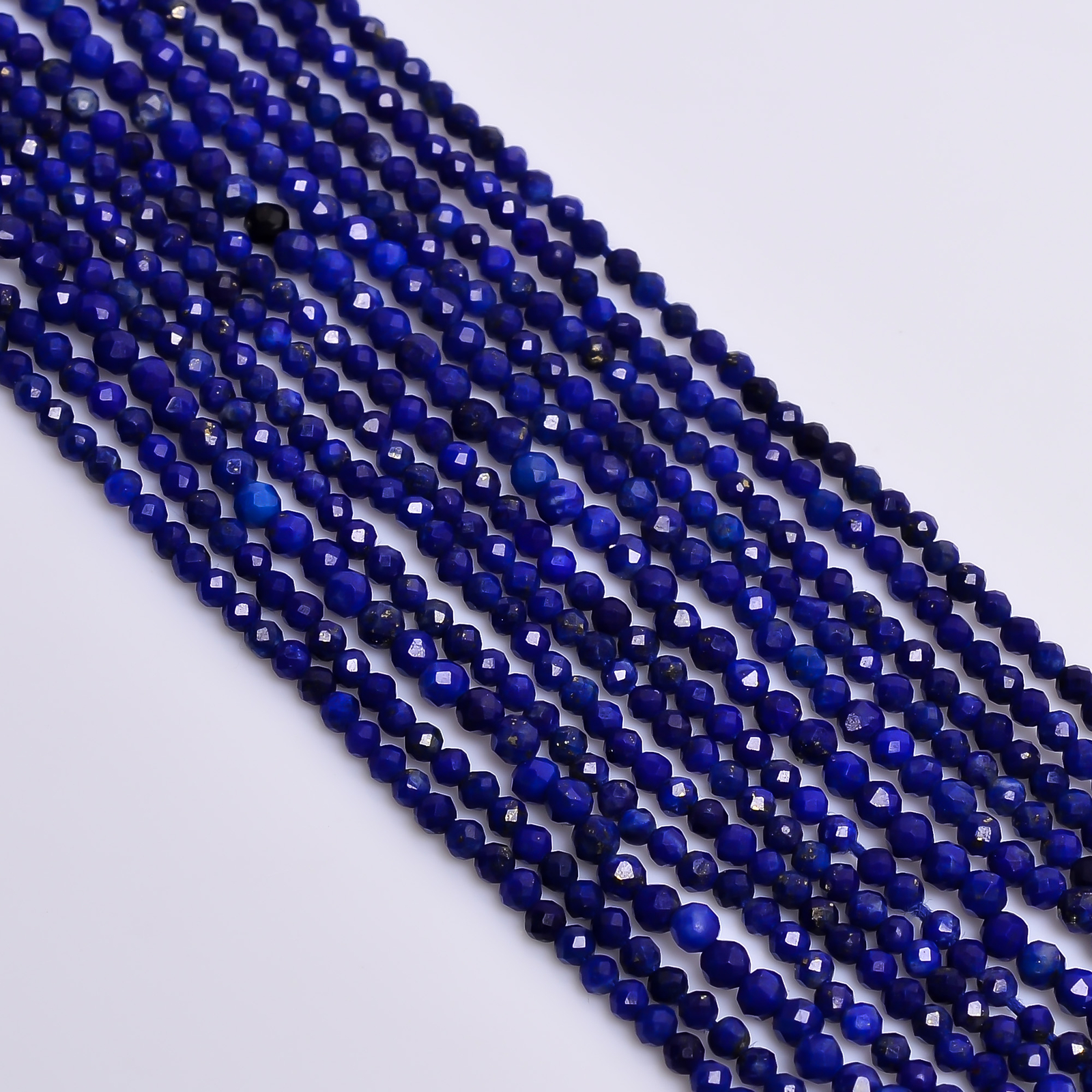 Natural Lapis Lazuli Gemstone Round Faceted Beads 2.5 mm Strand 13″ GB-256