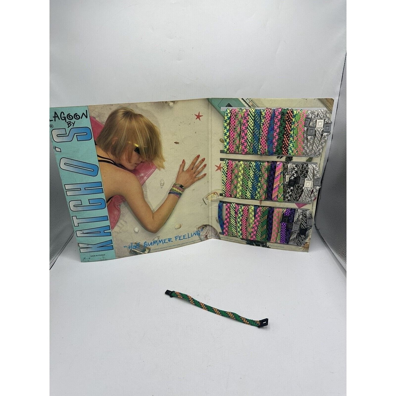 Vintage Katcho’s Bracelet Adult Unisex Surf Skate Braided Wrap Green / Multi 90s