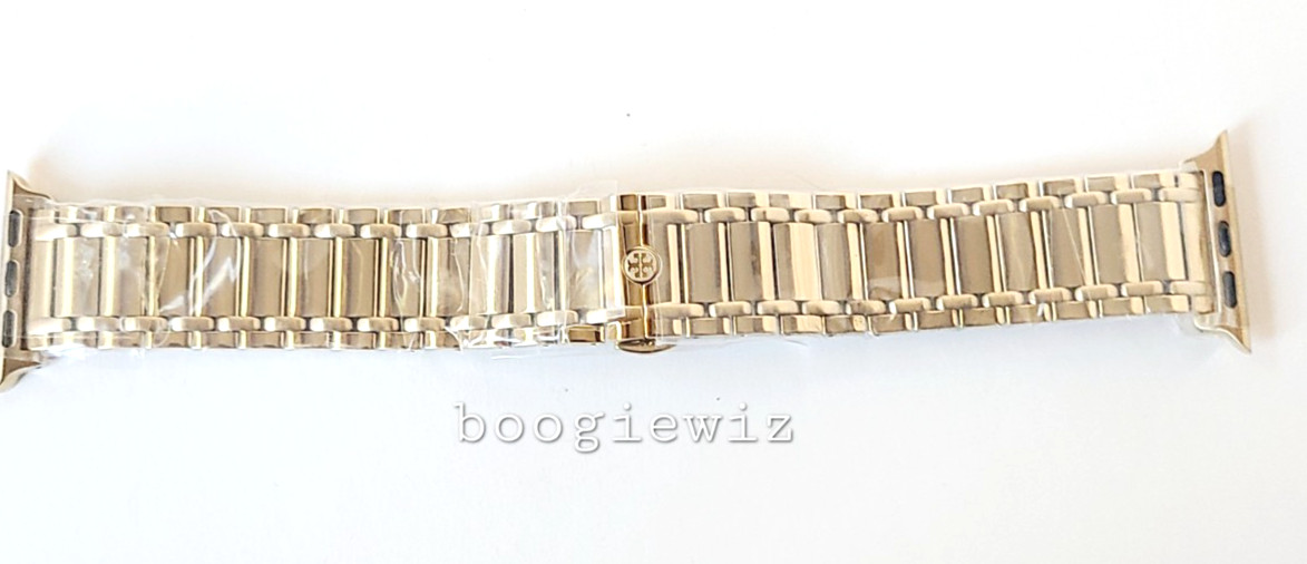 TORY BURCH MILLER DESIGNER STAINLESS GOLDTONE BAND FOR APPLE WATCH, TBS0094