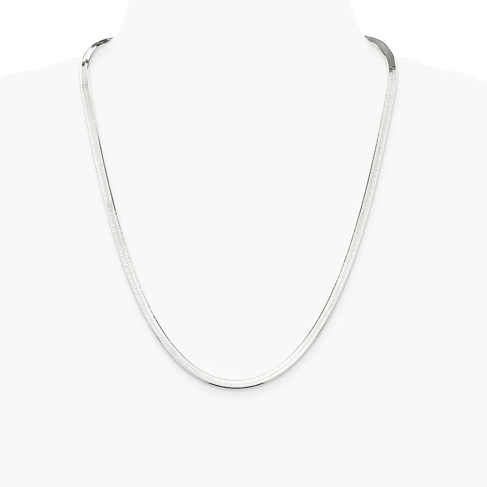 Sterling Silver 4.5mm Magic Herringbone Chain Necklace 16″-24″