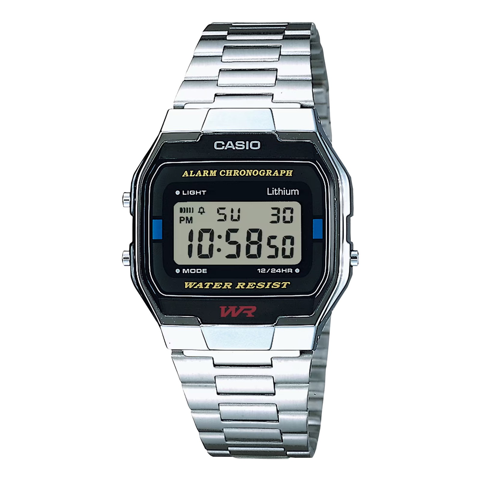 Casio A163WA-1QES Collection Stainless Steel Watch