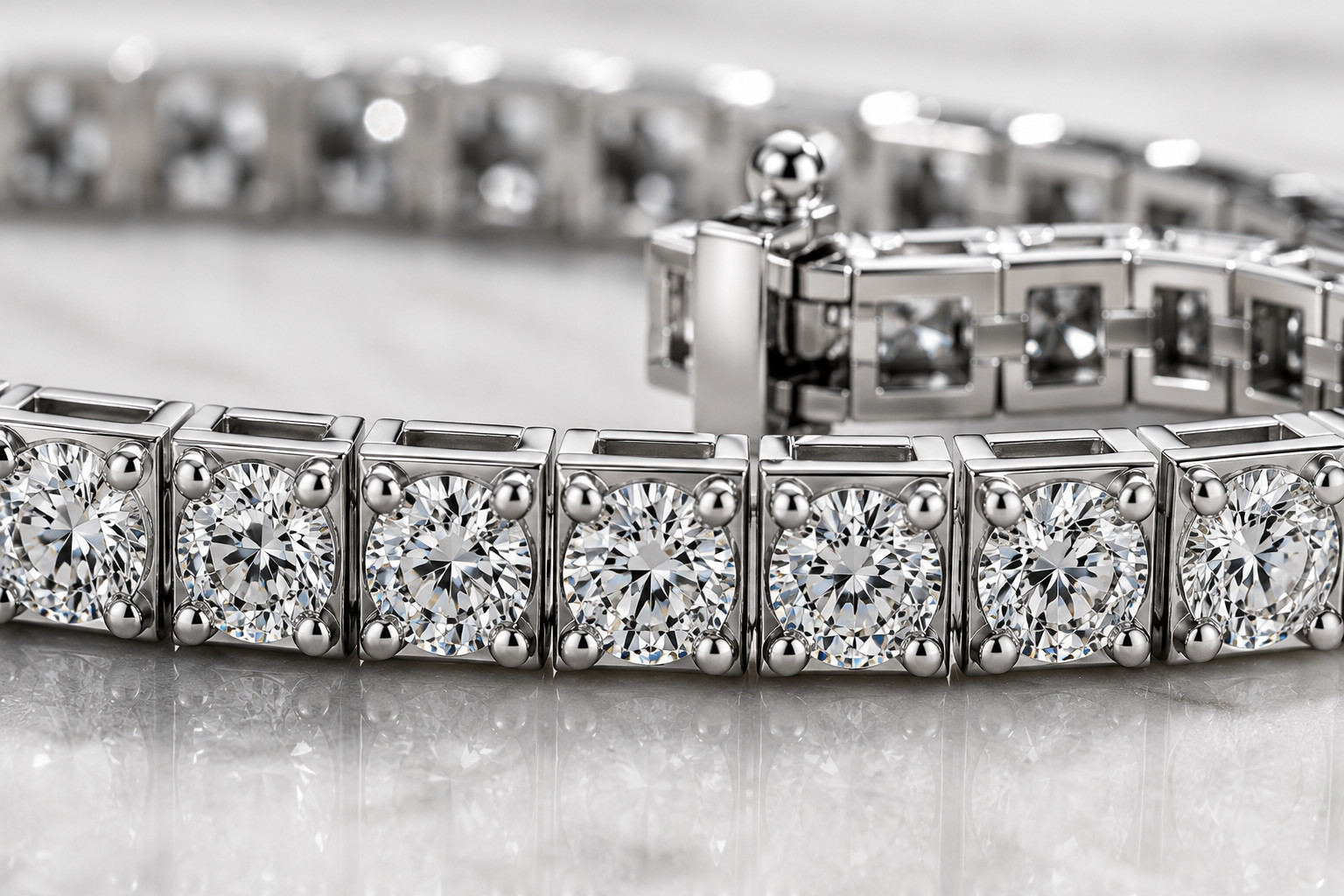 925 Sterling Silver 12Ct Created Diamond Tennis Bracelet 7″ Wedding Gift for Her