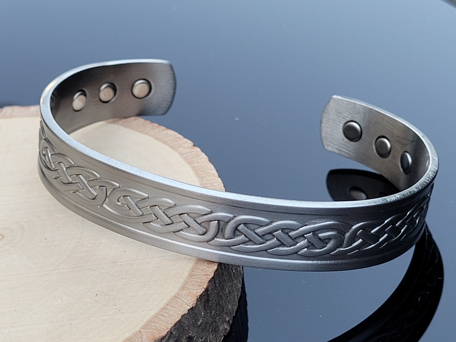2 Pack Solid Copper Magnetic Bracelets Arthritis Pain Therapy Cuff Set