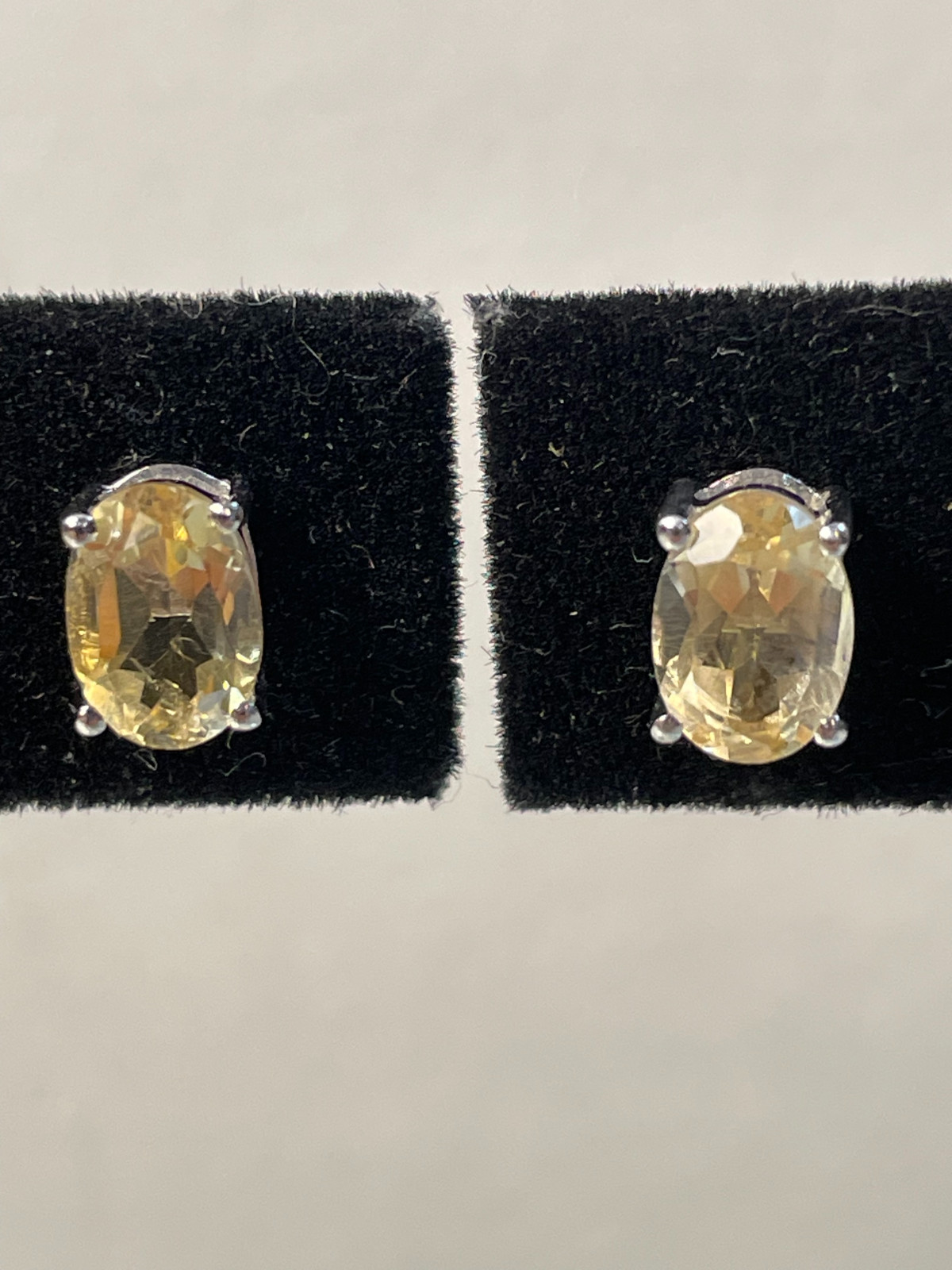 2 Ct. Citrine Stud Earrings in Solid Sterling Silver – November Birthstone