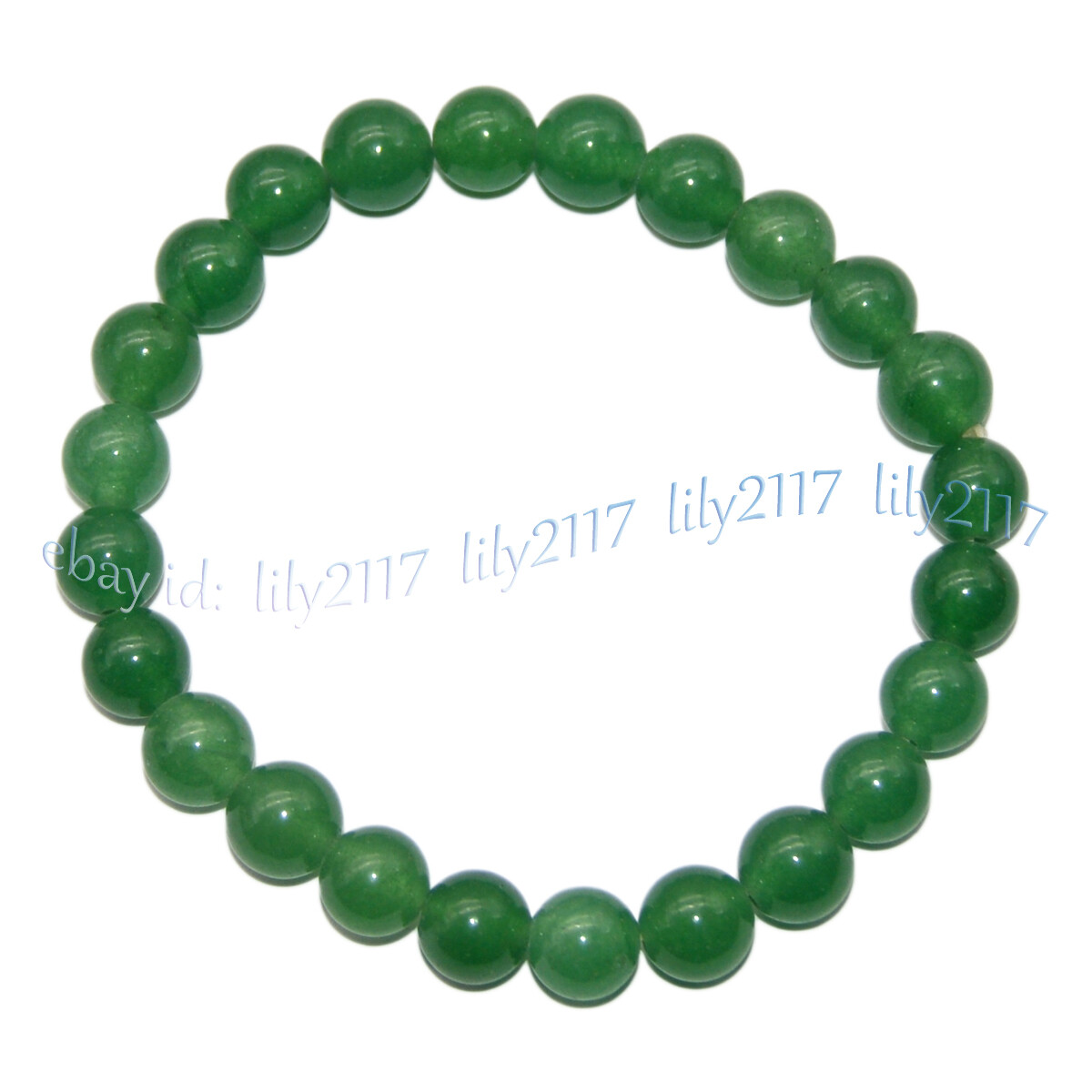 8mm Assorted Multicolor Natural Gemstone Round Beads Elastic Bracelet 7.5”