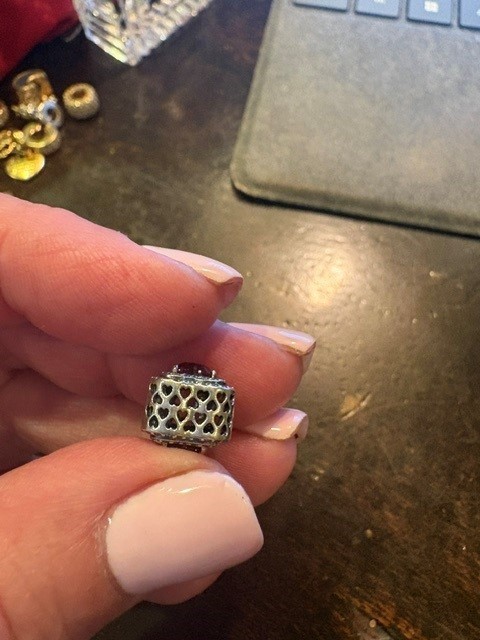 Pandora Sparkling Leveled Heart Charm