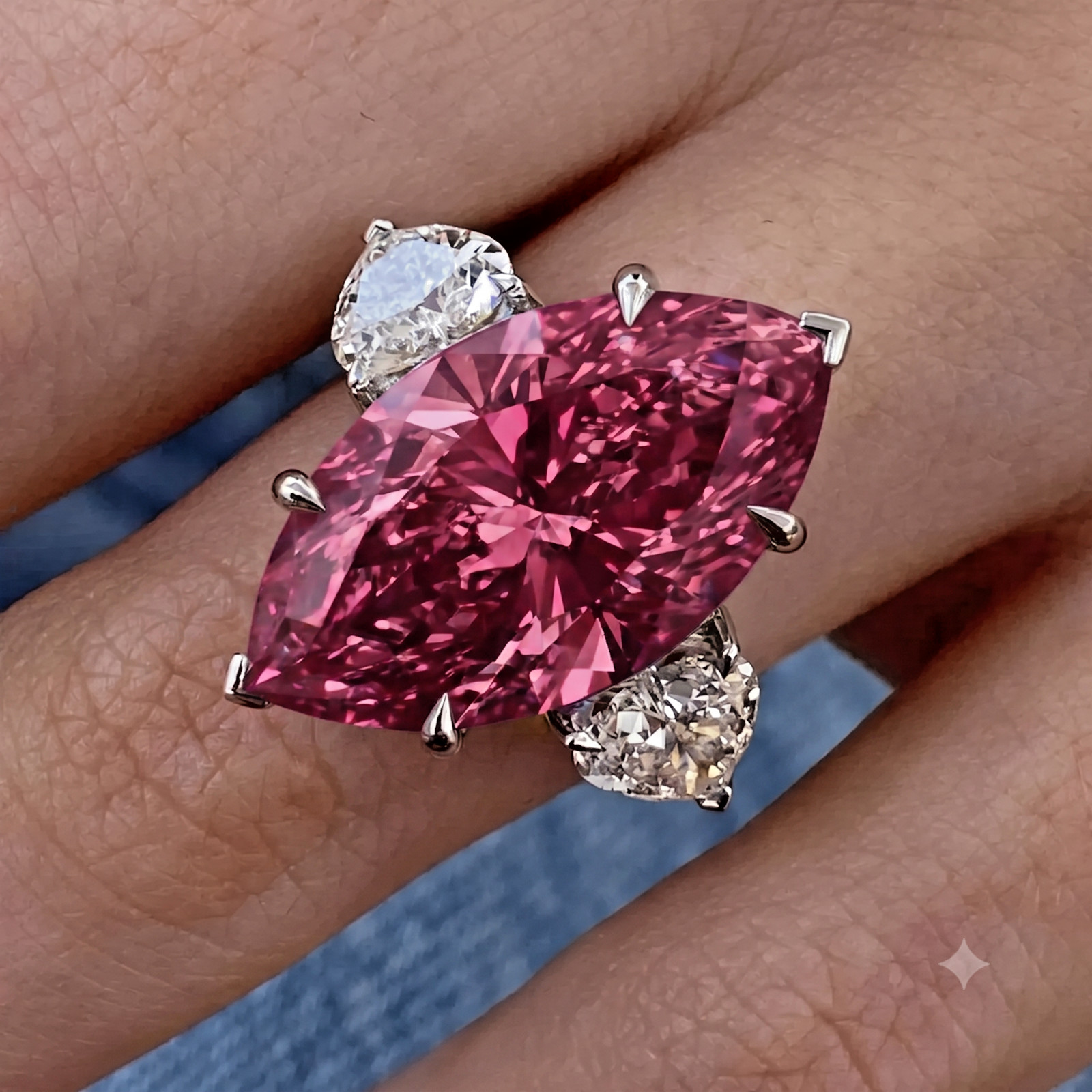 RARE 7.80 Ct Certified Pink Diamond Ring, Great Sparkle. FREE Diamond Studs