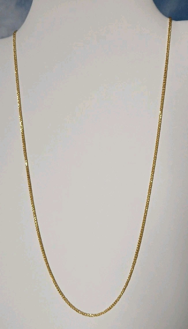 10k Gold Spiga Wheat Chain Necklace 1.7mm 20 Inch