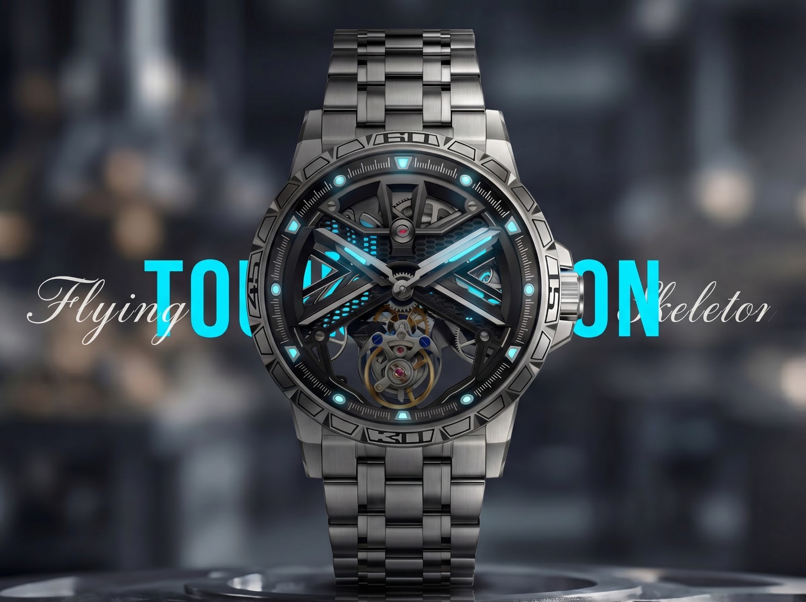Men’s Genuine Flying Tourbillon Watch, Manual Winding Only, 42mm 316L Steel