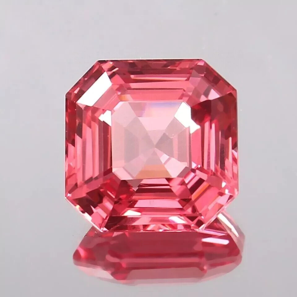 Natural Ceylon Padparadscha Sapphire 80 Ct Asscher Cut Loose Certified Gemstone