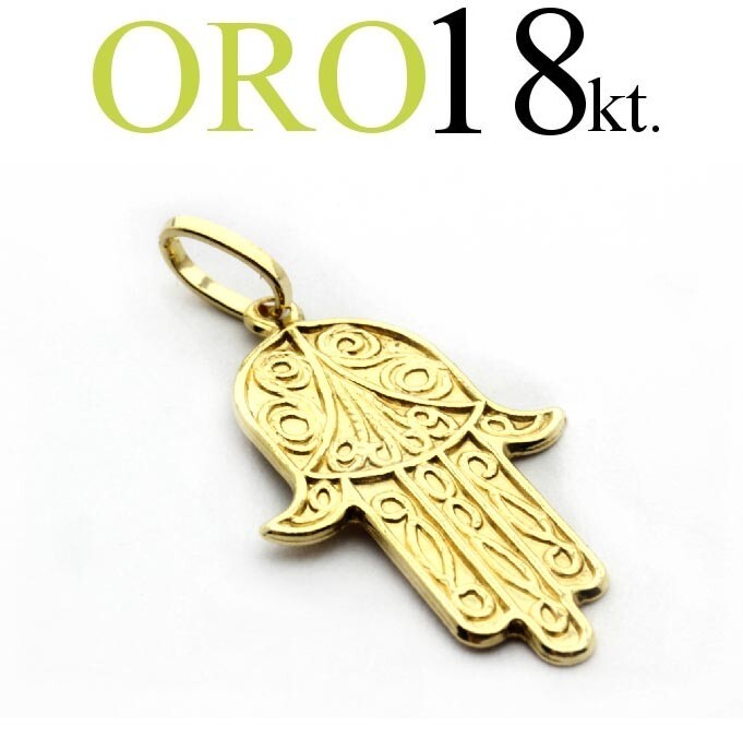 LUCKY CHARM pendant hand amulet of FATIMA men woman 18kt gold. 750/1000
