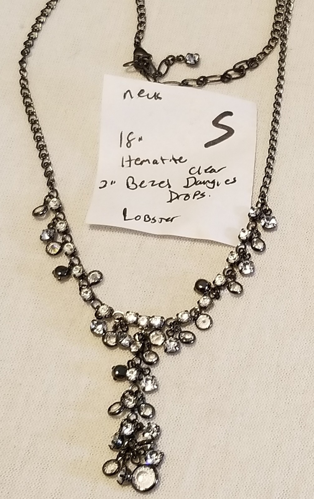 Austrian Crystal Rhinestone Jewelry Necklace Nice Quality Old Stock Never Used