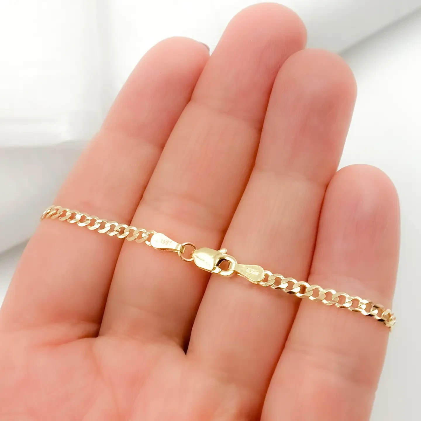 14K Solid Gold Cuban Curb Bracelet