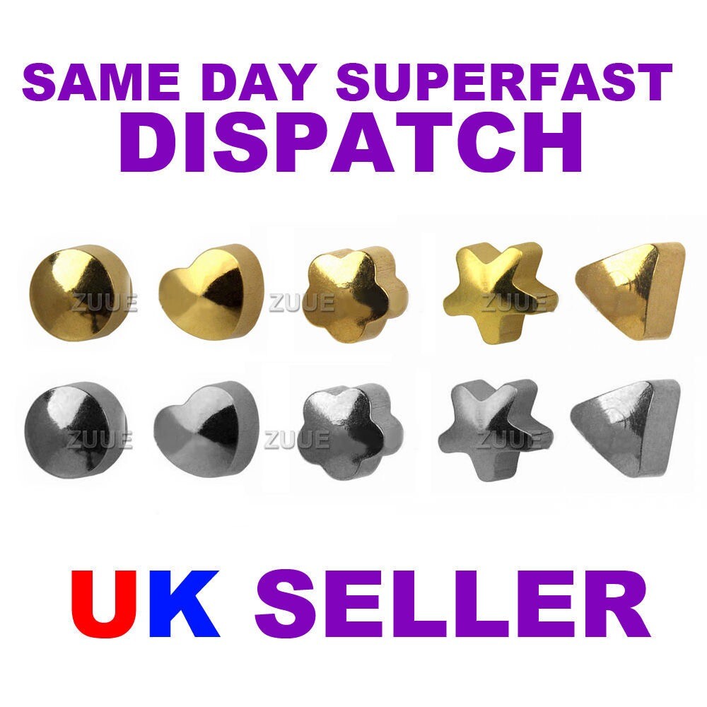 STUDEX PLUS ASSORTED SHAPES GOLD PLATED & STEEL EAR PIERCING STUD EARRINGS