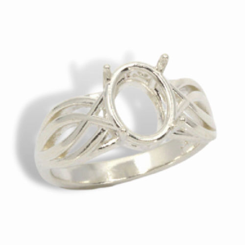 Oval Criss Cross Design Pre-notched Ring Mounting