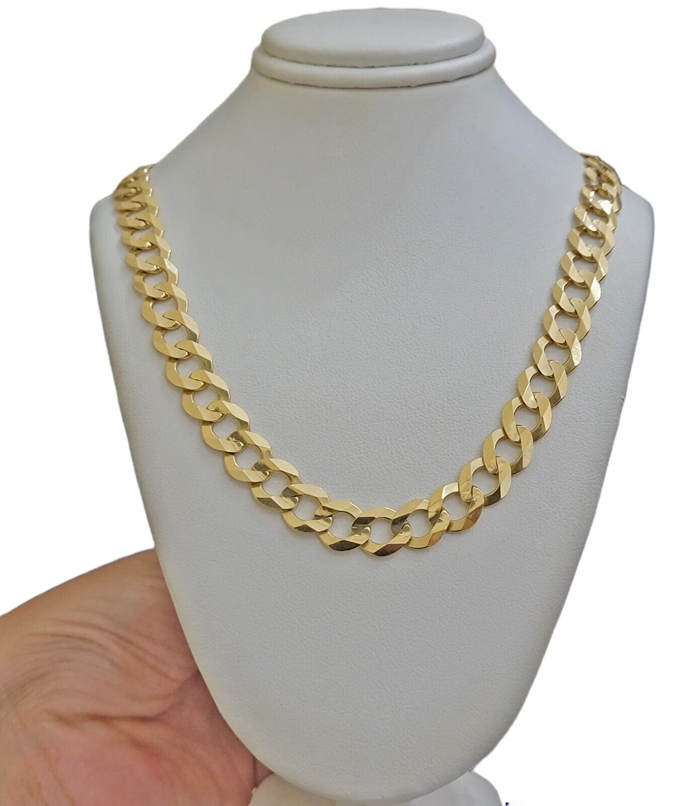 Real 10k Gold Chain Cuban Curb Link 10mm 18 in – 30 Inch Mens Solid 10kt Yellow
