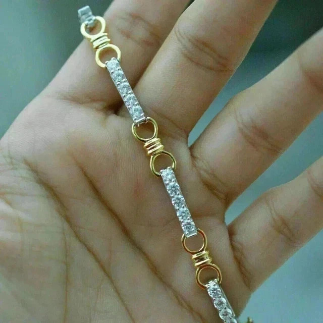5Ct Round Cut Lab Created Diamond Women’s Tennis Bracelet 14K Yellow Gold plated