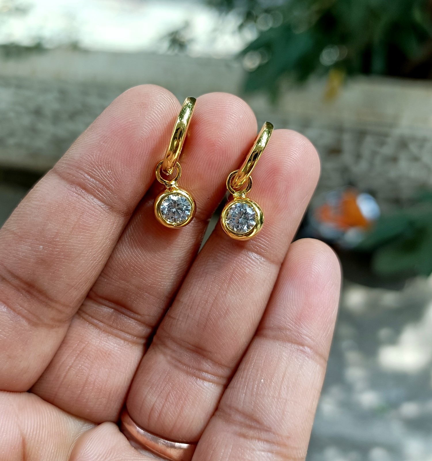 2Ct Round Cut Lab Created Diamond Drop & Dangle Earrings 14k Yellow Gold Plated